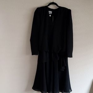 Black long sleeve semi-formal dress, size 8